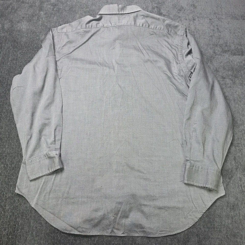 Vtg Polo Ralph Lauren Andrew Button Up Dress Shirt Mens 17.5 Gray Long Sleeve